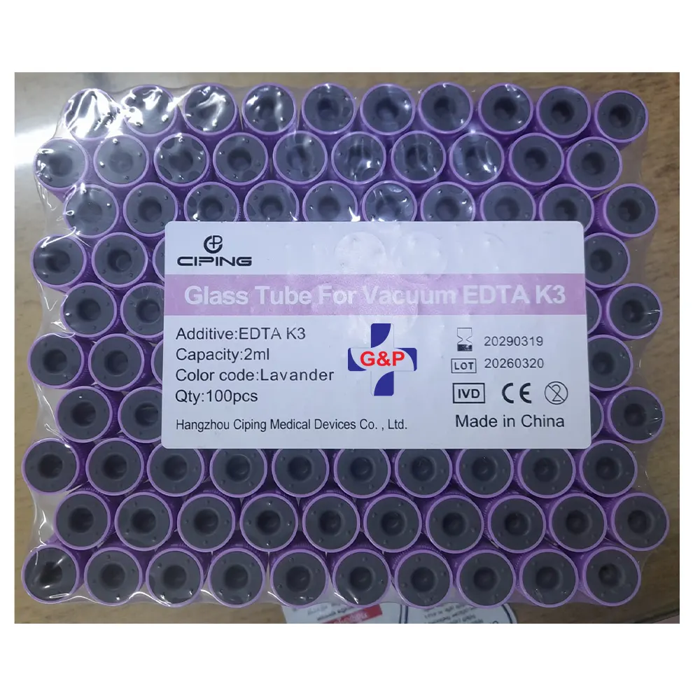 EDTA K3 Vacuum Blood Collection Tube (Glass)