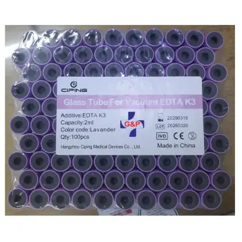 EDTA K3 Vacuum Blood Collection Tube (Glass)